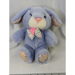 Fairview Purple Rabbit Plush Bunny 9 Inch Print Ears Feet Stuffed Animal Toy